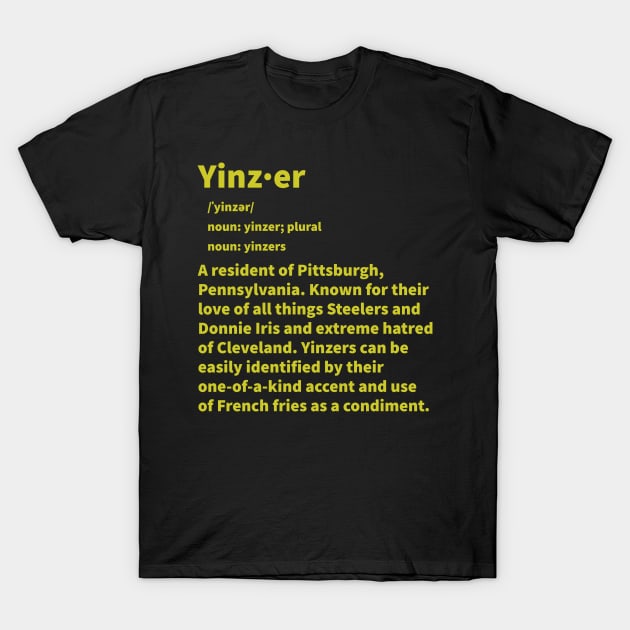 Yinzer, gold print T-Shirt by Karma Chameleon